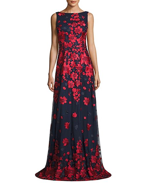 David Meister - Floral-Print Gown