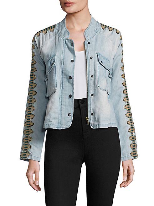 Free People - Embroidered Chambray Jacket