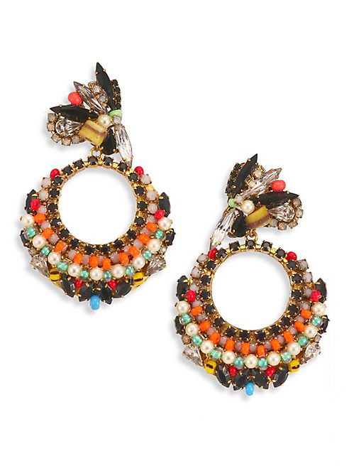 Erickson Beamon - Safari Faux Pearl & Crystal Cluster Earrings