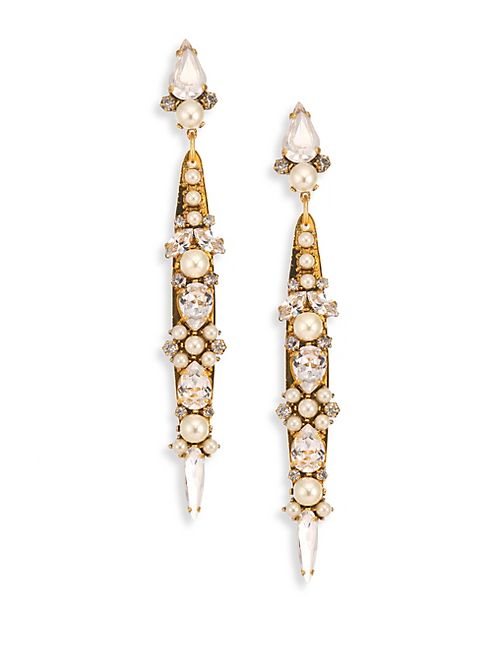 Erickson Beamon - Born Again Crystal & Faux Pearl Drop Earrings