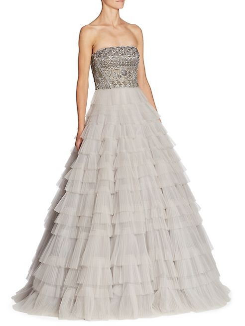 J. Mendel - Strapless Tiered Gown