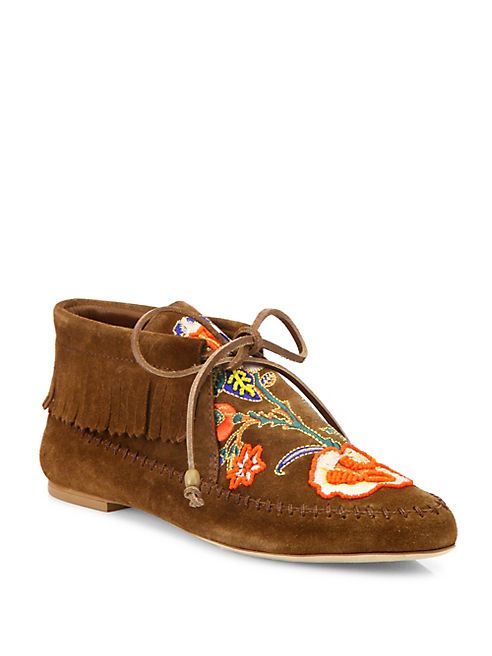 Tory Burch - Festival Embroidered Leather Boots