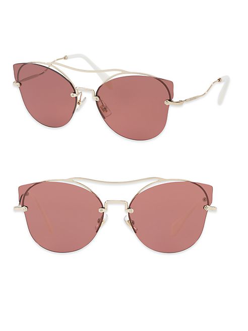 Miu Miu - 62MM Mirrored Butterfly Sunglasses