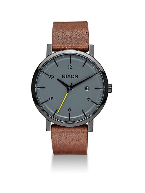 Nixon - Rollo Leather Strap Watch