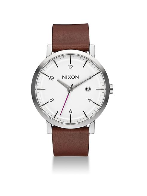 Nixon - Rollo Leather Strap Watch