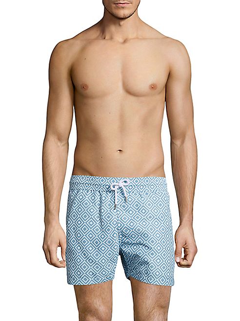 Frescobol Carioca - Angra Diamond Print Swim Trunks