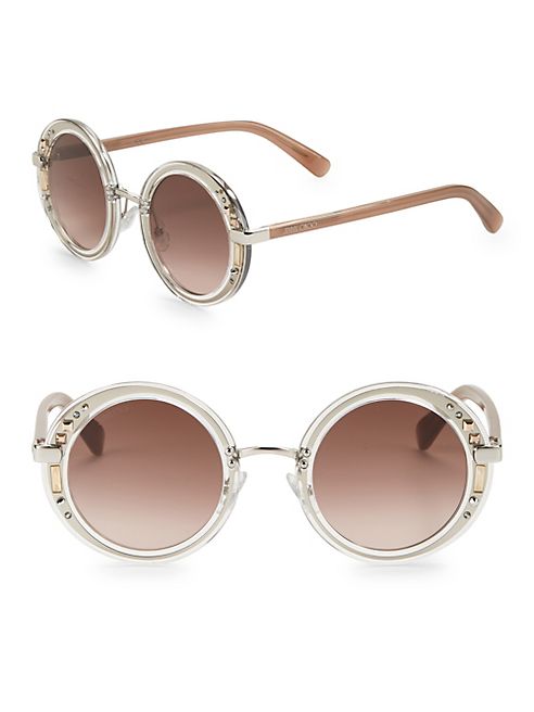 Jimmy Choo - 50mm Embellished Round Sunglasses