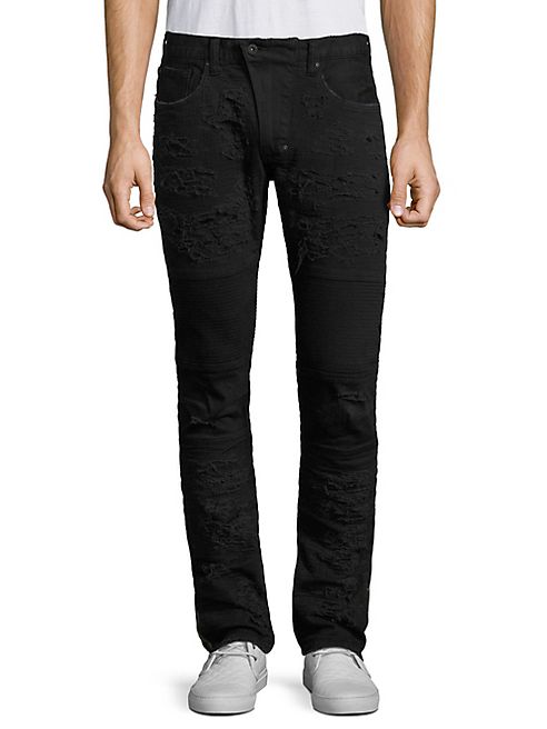 PRPS - Skinny-Fit Moto Distressed Jeans