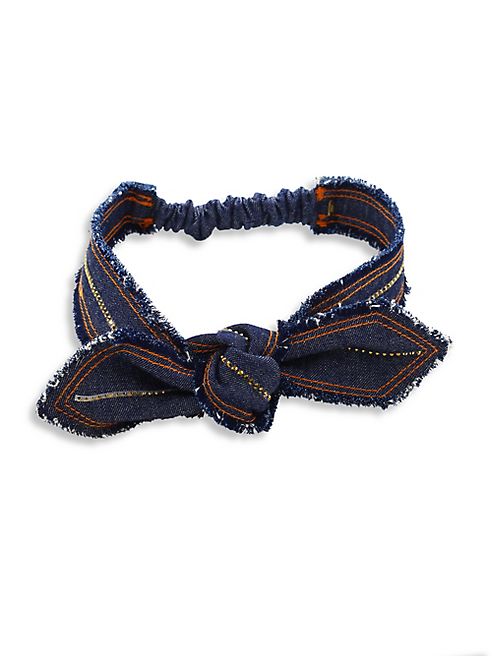 Colette Malouf - Knotted Crystal-Trimmed Denim Headband