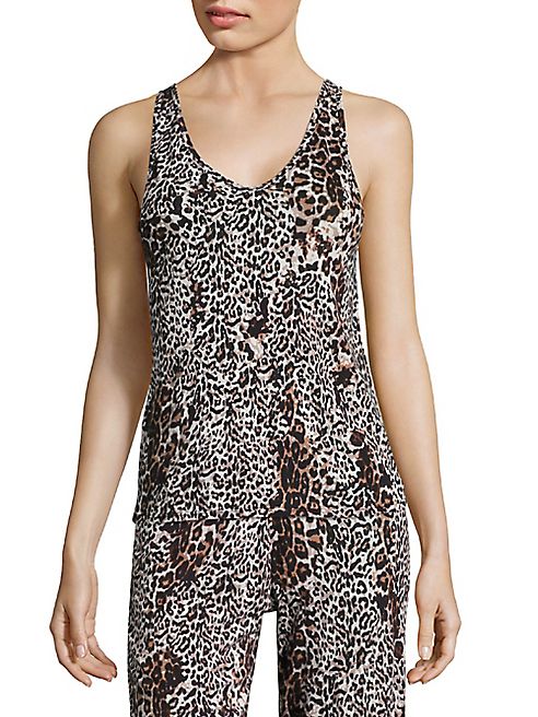 SKIN - Leopard-Print Pima Cotton Tank Top