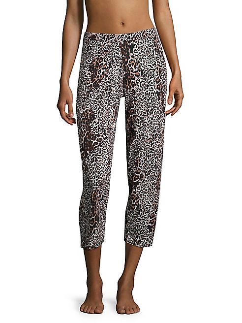 SKIN - Leopard-Printed Cropped Organic Cotton Pants