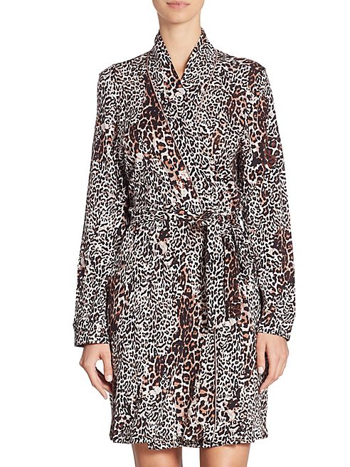 SKIN - Leopard-Printed Wrap Robe