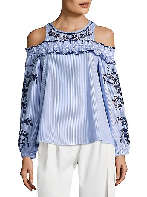 Parker - Sammy Embroidered & Striped Blouse