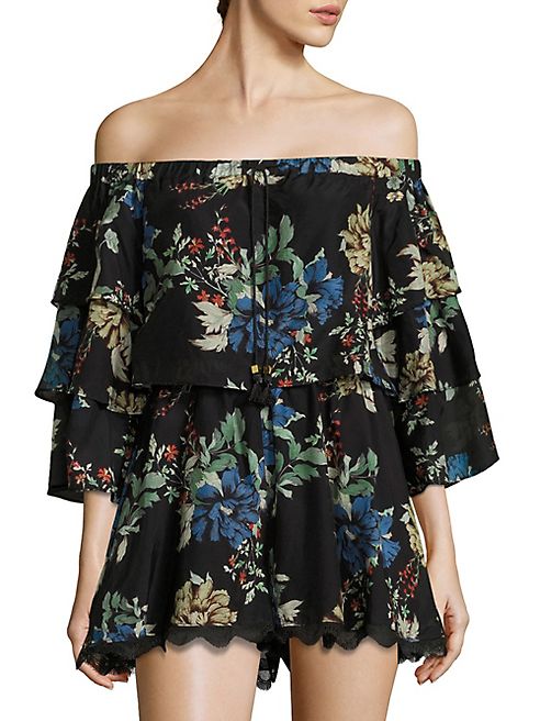 NICHOLAS - N/Nicholas Florian Off-The-Shoulder Romper