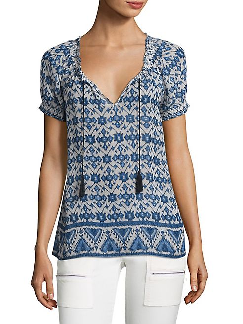 Joie - Masha Sunset Ikat Silk Blouse