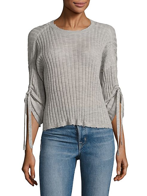 Helmut Lang - Ribbed Drawstring Cashmere Top