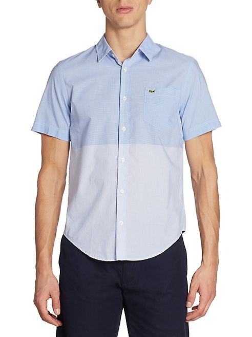 Lacoste - Engineered Stripe Poplin Short Sleeve Shirt