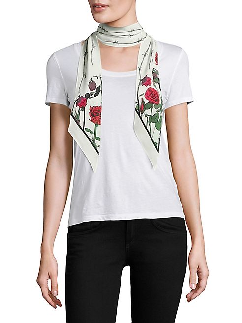 Rockins - Roses Super Skinny Silk Scarf