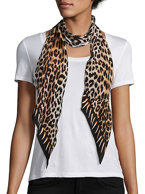 Rockins - Leopard's Teeth Skinny Silk Scarf