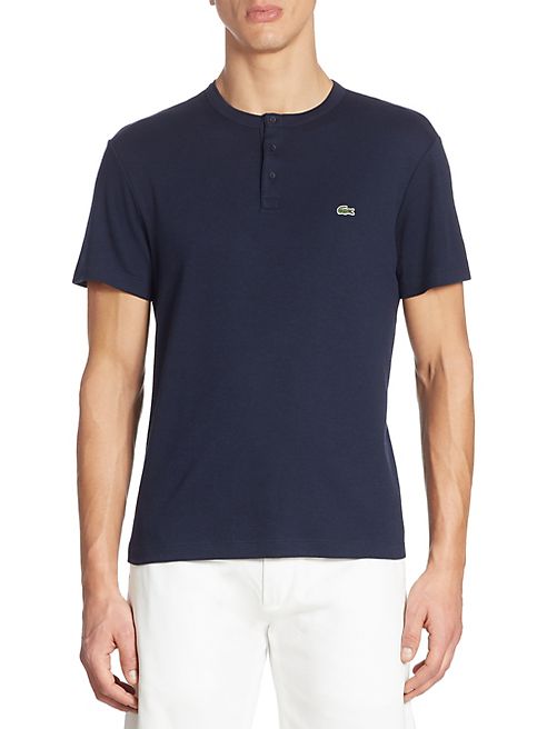 Lacoste - Textured Double Face Short Sleeve Henley Tee