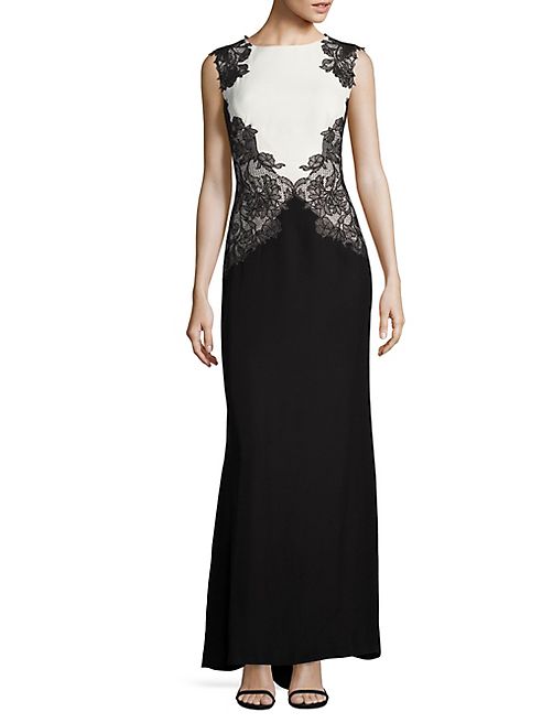 Tadashi Shoji - Colorblock Lace Gown