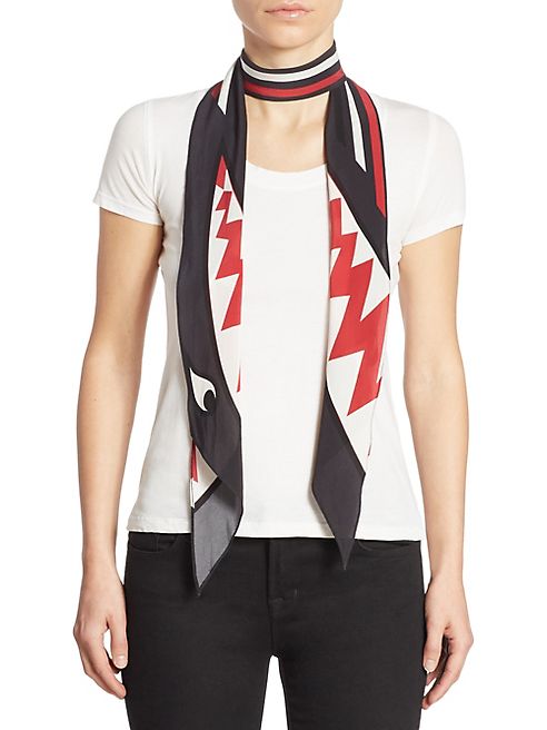 Rockins - Shark Classic Skinny Silk Scarf