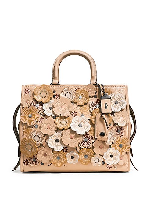 COACH 1941 - 1941 Tea Rose Applique Leather Rogue Bag