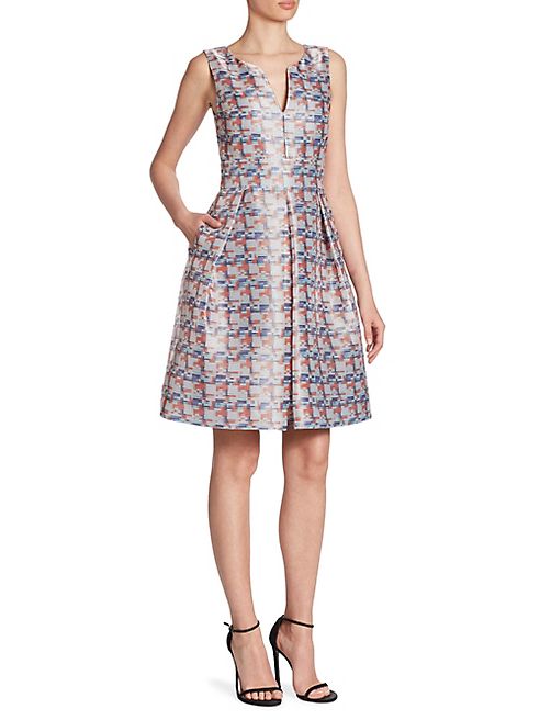 Armani Collezioni - Pixel-Print Fit-&-Flare Dress