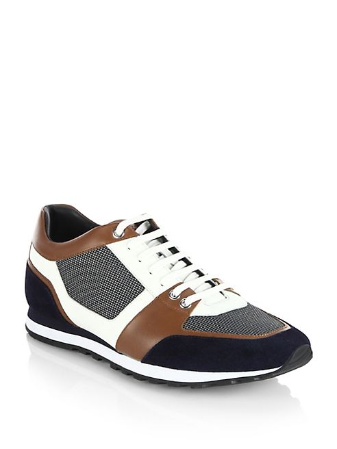 HUGO BOSS - Breeze Runn Mx Leather Blend Sneakers