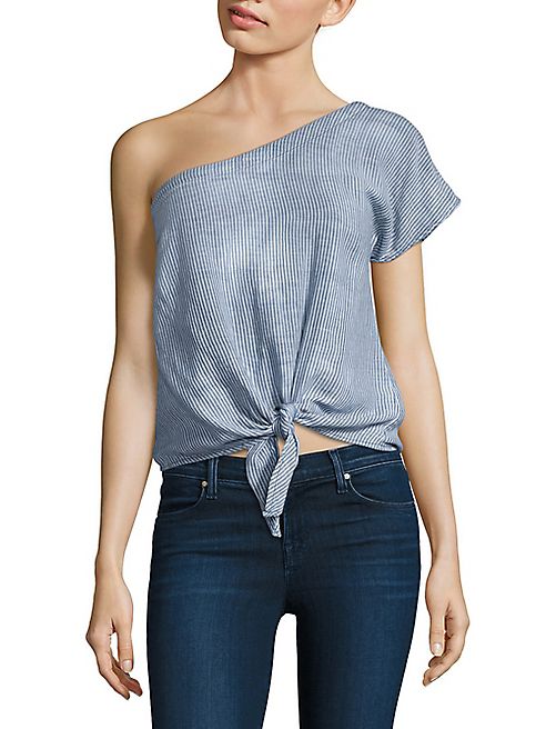 Bella Dahl - Striped One-Shoulder Tie-Waist Top