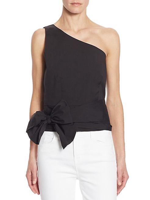 Scripted - One-Shoulder Tie-Waist Top