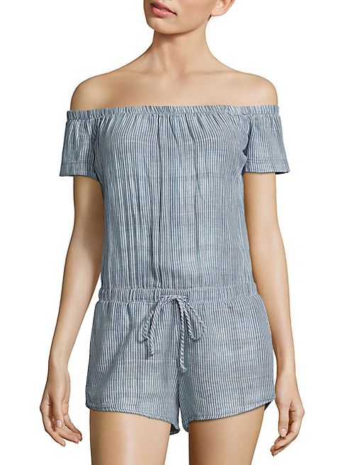 Bella Dahl - Off-the-Shoulder Striped Romper