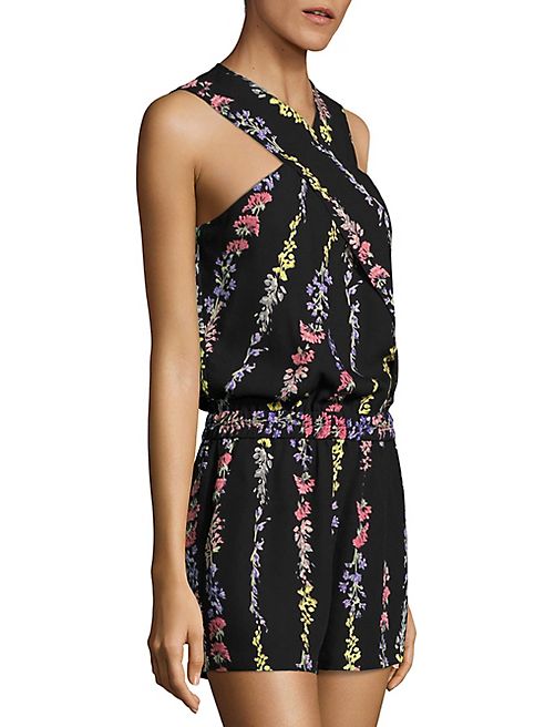 BCBGMAXAZRIA - Floral-Print Crisscross Romper