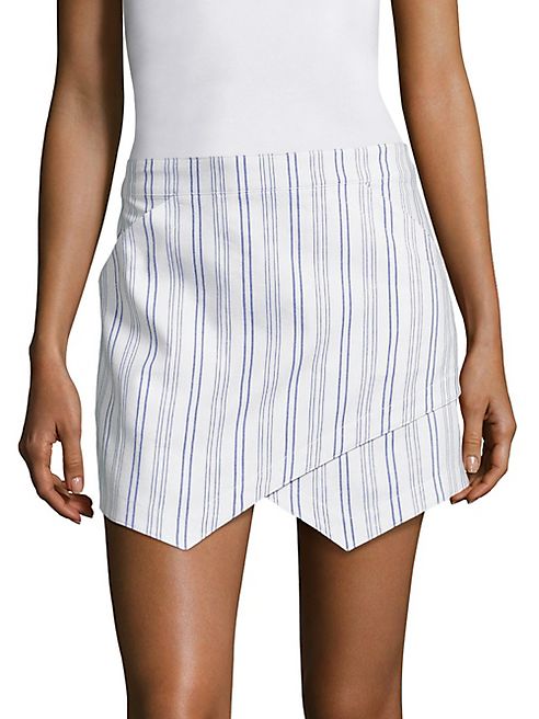 BCBGMAXAZRIA - Asymmetrical Striped Mini Skirt