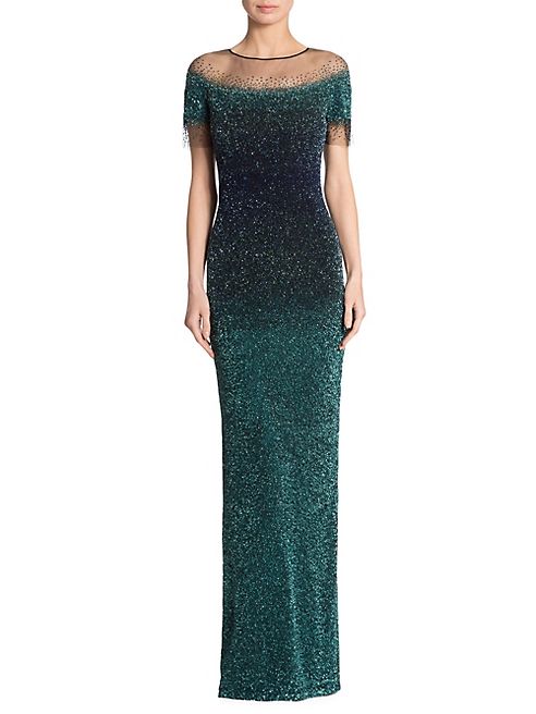 Pamella Roland - Embellished Ombre Gown