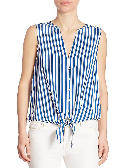 Joie - Tyson Striped Front-Tie Blouse