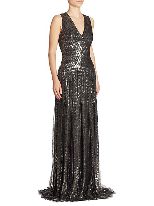 Pamella Roland - Sequin Beaded Gown