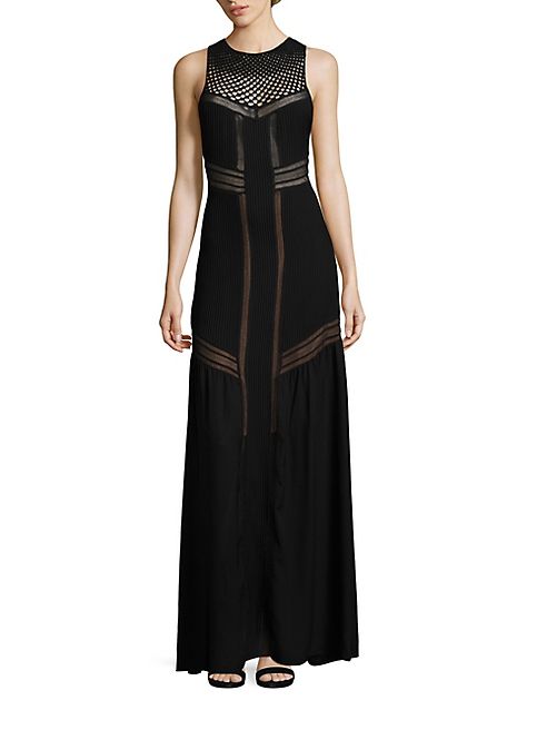 A.L.C. - Isbert Sheer-Inset Silk Maxi Dress