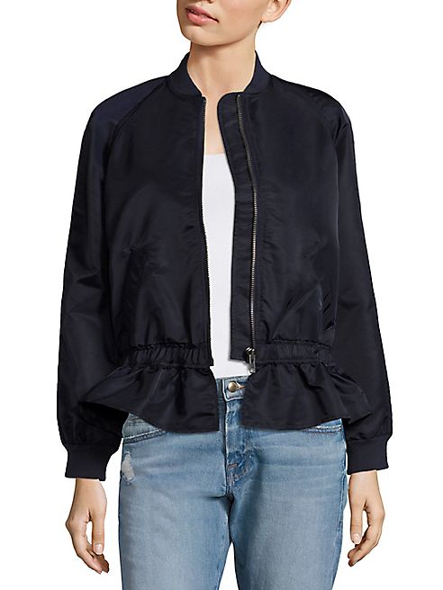 FRAME - Peplum Bomber Jacket