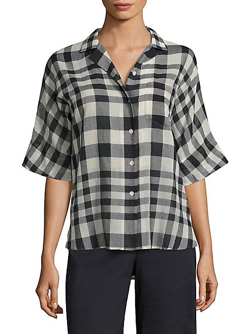 Theory - Ralfinn Plaid Cotton Shirt