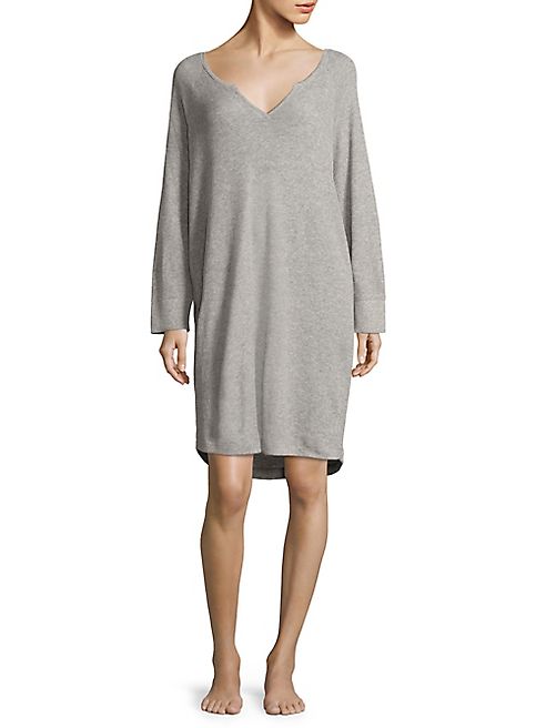 SKIN - Waffle-Knit Henley Sleepshirt