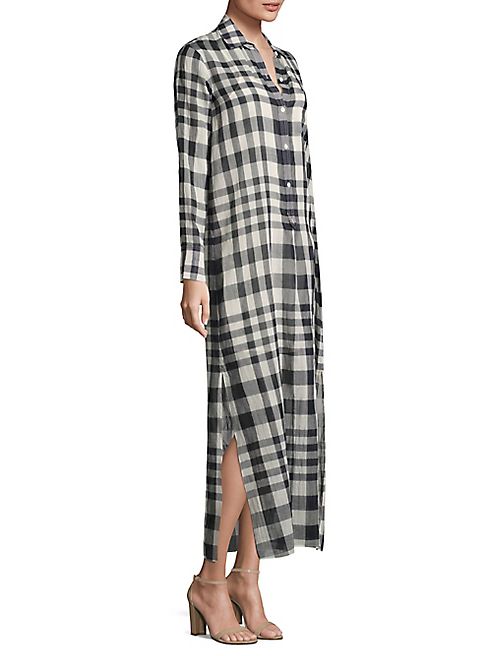 Theory - Jinniefield Plaid Cotton Shirtdress