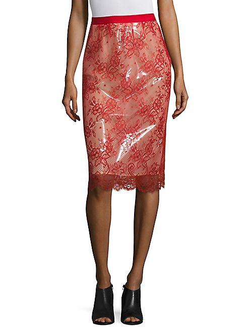 Maison Margiela - Lace & PVC Pencil Skirt