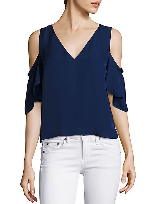 Ramy Brook - Judy Cold-Shoulder Silk Top