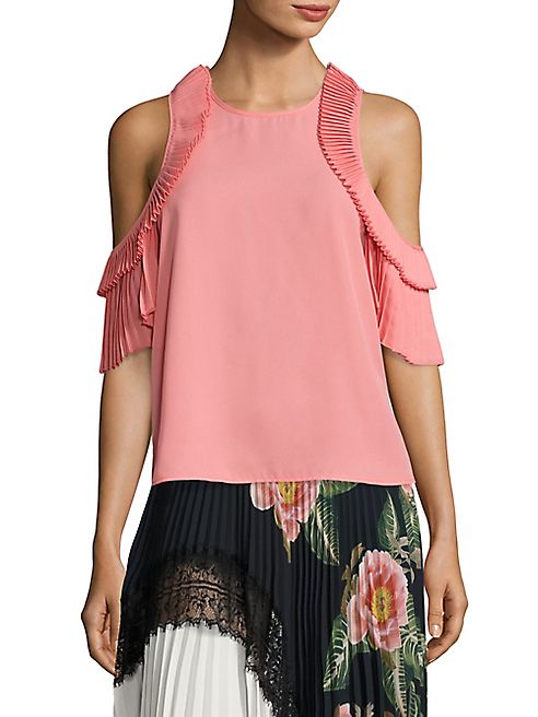 Delfi Collective - Everly Pleated Cold-Shoulder Top