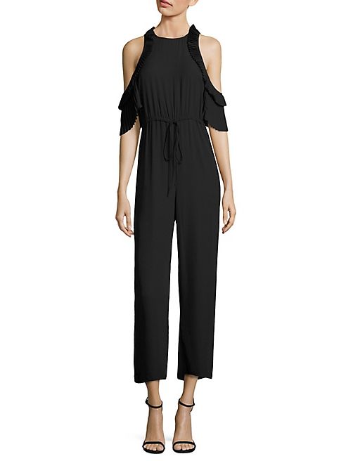 Delfi Collective - Evie Pleated Cold-Shoulder Jumpsuit