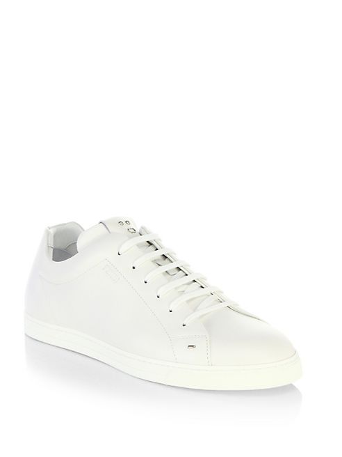 Fendi - Face Leather Low-Top Sneakers