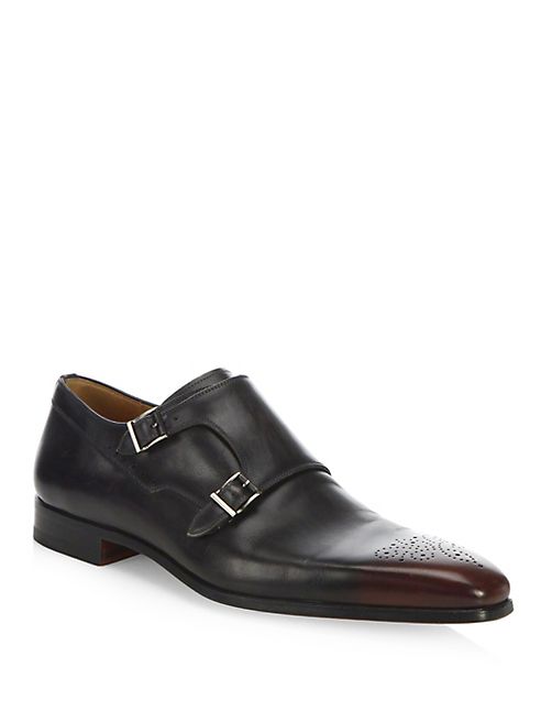 Saks Fifth Avenue Collection - Saks Fifth Avenue by Magnanni Two-Tone Double Monk Shoes