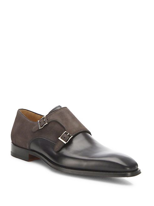 Saks Fifth Avenue Collection - Saks Fifth Avenue by MagnanniAmelio Leather Monk Strap