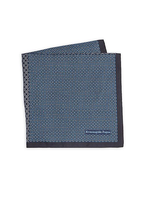 Ermenegildo Zegna - Geo Box Print Silk Pocket Square